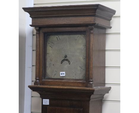 An early 19th century oak thirty hour longcase clock W.48cm