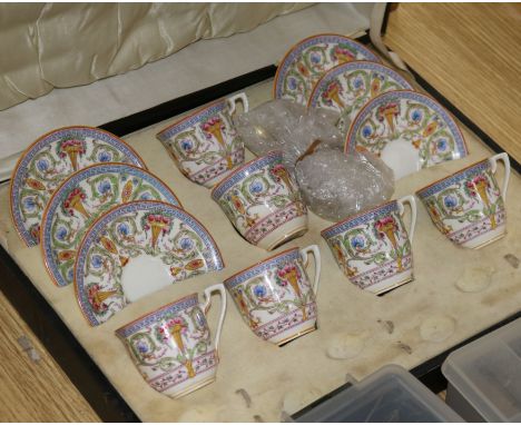 A set of six Royal Worcester coffee cups and saucers, cased