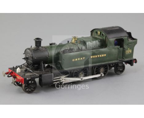 A scratch built O gauge 2-6-2 locomotive GWR Prairie, no.4578, 3 rail overall 39cm