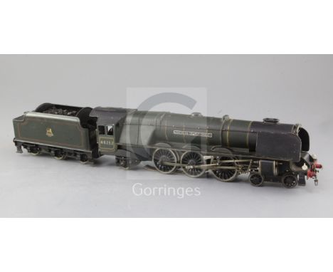 A Barrett-Lowke O gauge 4-6-2 "Duchess of Montrose" locomotive, number 46232, 3 rail, BR green livery, boxed, 52cm