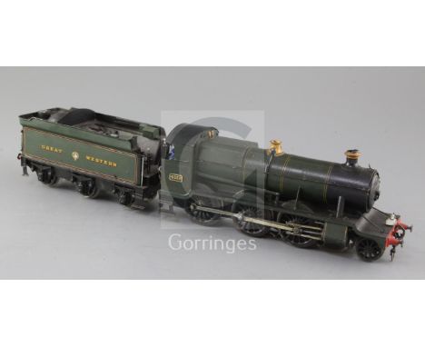 A Leeds Model Co O gauge Mogul tender locomotive, GWR Bonds motor, number 4358, green livery, overall 42cm