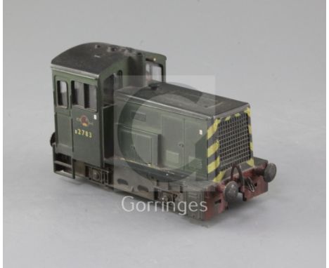 A "Riva Rossi" O gauge 0-4-0 diesel shunter locomotive, number D2783, 2 rail, green livery, 15cm