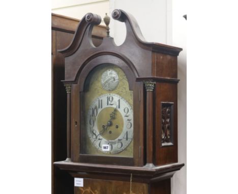 An Edwardian chiming longcase clock W.45cm