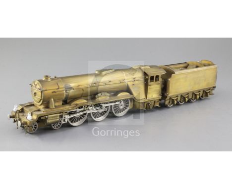 A new Bassett-Lowke O gauge 4-6-2 locomotive, "The Flying Scotsman", unpainted in brass, 2 or 3 rail, 49cm (boxed)