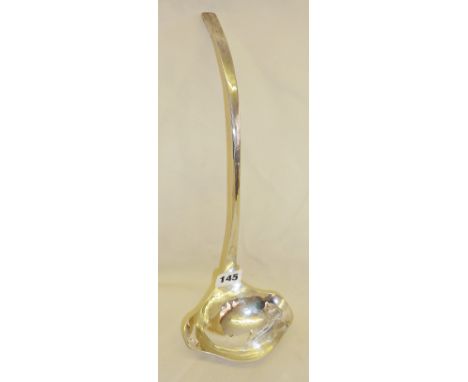 Beaten silver Modernist style punch ladle, hallmarked for Birmingham 2000 by Sutton Coldfield Silversmith Keith Hamilton Gabb