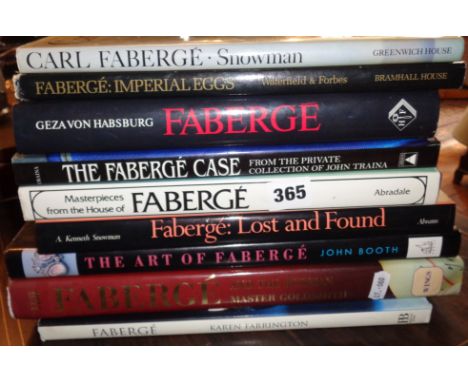 Nine hardback books about Fabergé  