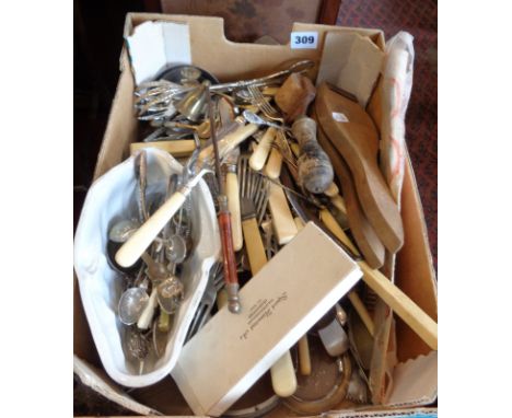 Old bunny jelly mould, wooden lemon squeezer, other kitchen tools and cutlery