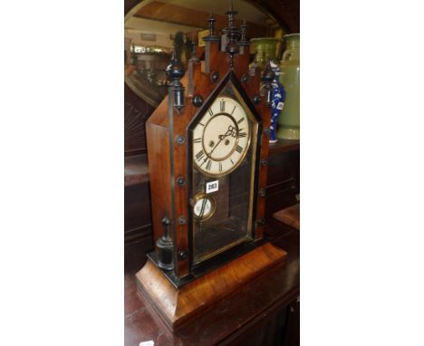 Late 19th century German Regulator 'Cathedral' mantle clock