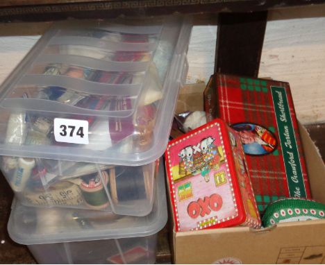 Good collection of vintage sewing related items, cotton reels, pincushions, needle cases, buttons etc