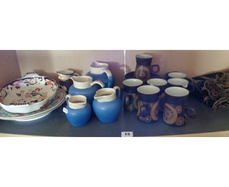 Denby "Arabesque" coffee cups and saucers and other ceramics