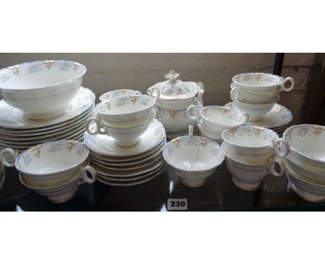 Extensive 19th century Rockingham style china tea service