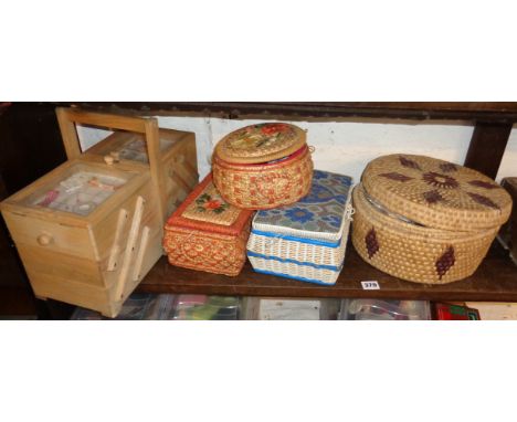 Vintage sewing baskets and contents