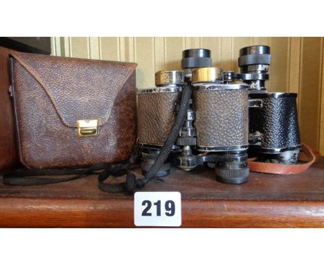 Two pairs of vintage binoculars, c. WW1 by Fournier, Newbold and Bulford