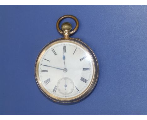 An 18ct gold open faced pocket watch – white enamel dial damaged – Chester hallmarks for 1894.
