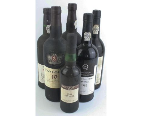 5 Bottles with 2 Half bottles mixed Lot Vintage and Tawny Port Comprising 3 bottles Taylor's 10yo Tawny Port, 1 bottle Gould 