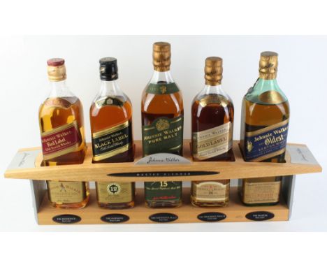 5 bottle special 'Master Blender Collection' Johnnie Walker Scotch Whisky (Red, Black, Green, Gold and Blue Label) presented 