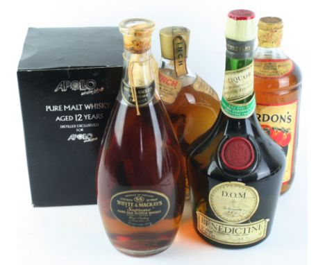 5 Bottles Mixed Lot Fine and very collectable Whisky and Liqueur from 1940's - 1960/70's Comprising 1 bottle 4/5's quart earl