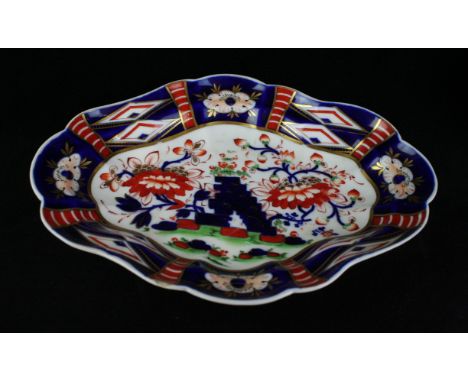 A 19th Century Chamberlains Worcester oval bowlDecorated in the Imari palette, puce factory marks to base, length 29cm 