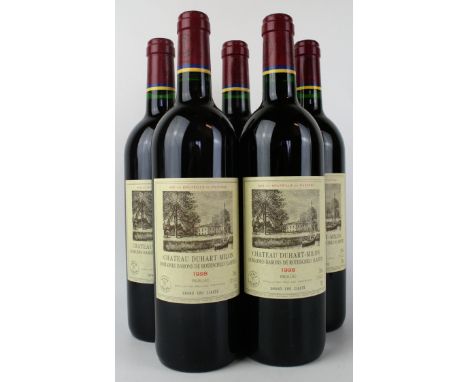 5 Bottles (two Vintages) Chateau Duhart Milon Grand Cru Classe Pauillac Comprising 4 bottles 1998 Vintage together with 1 bot