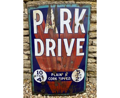 A Park Drive enamel advertising sign, 24 x 36". 