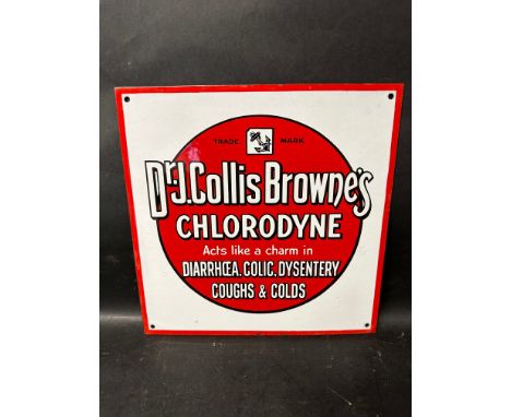 A Dr. J. Collis Browne's Chlorodyne enamel advertising sign, very good condition, 14 x 14". 