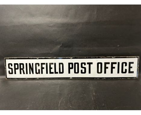 An enamel sign for Springfield Post Office, by Chromo of Wolverhampton, 33 x 12". 