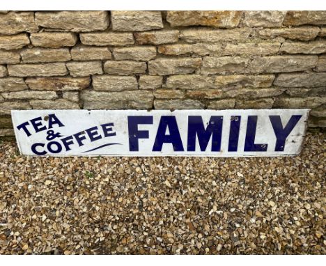 An unusual, if not unique, Tea &amp; Coffee Family enamel sign, 68 1/2 x 12".
