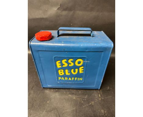 A restored Esso Blue Paraffin can marked Valor 11 56 to sides, plain cap. 