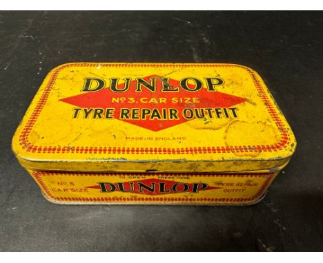 A Dunlop No.3 Car Size tyre repair outfit, with contents. 