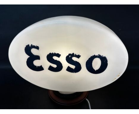 An Esso Extra glass petrol pump globe by Hailware, damage to neck (hidden within rubber ring).