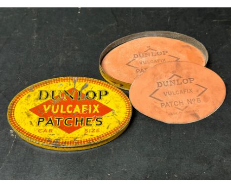 A Dunlop Vulcafix Patches 'Car Size' tin with contents. 