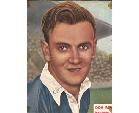 Football Legends Don Revie 8x6 signed vintage colour magazine page. England international footballer and manager, best known 