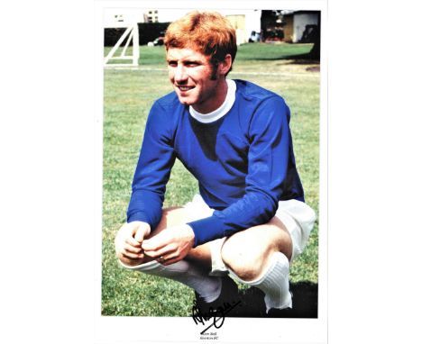 Football Alan Ball 16x12 signed colour photo pictured during his playing days with Everton. Good Condition. All signed pieces