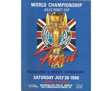 Football England v West Germany vintage programme 1966 World Cup Final Empire Stadium Wembley 30th July 1966. Good Condition.