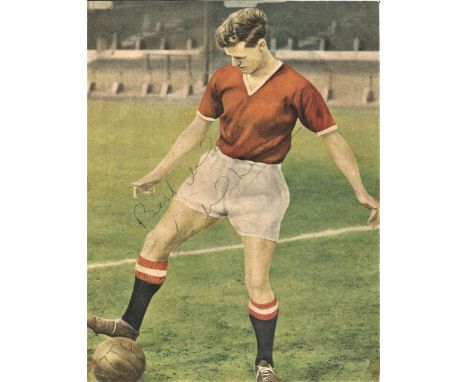 Football Legends Liam Whelan Busby Babe 8x6 signed vintage colour magazine page. William Augustine Whelan (1 April 1935 - 6 F