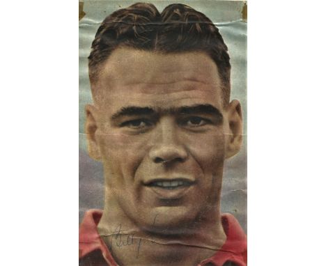 Football Legends Billy Liddell Liverpool and Scotland 7x5 signed colour vintage magazine page. William Beveridge Liddell (10 