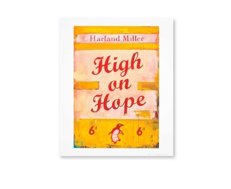Harland Miller (British 1964-), 'High On Hope', 2019, screenprint in colours on 410gsm Somerset Radiant White tub Sized paper