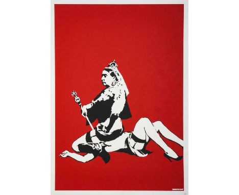 Banksy (British 1974-), 'Queen Victoria', 2003, screenprint in colours on wove paper, numbered from an edition of 500 in penc