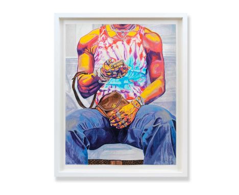 Jordan Casteel (American 1989-), 'Sunset', 2024, hand-embellished screenprint in colours on 410gsm Somerset Tub Sized Satin R