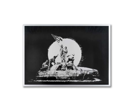 Banksy (British 1974-), ‘Flag (Silver)’, 2006, screenprint on silver cheomalux paper, numbered from an edition of 1000 in bla