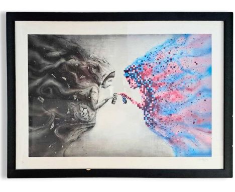 Pez (French), 'Black Mirror', 2015, screenprint in colours on 300gsm Somerset paper, signed, dated and numbered from an editi