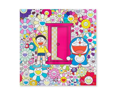 Takashi Murakami (Japanese 1962-), 'We Came to the Field of Flowers Through Anywhere Door (Dokodemo Door)', 2018, offset lith