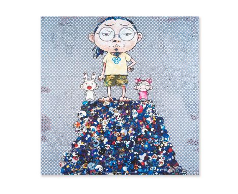 Takashi Murakami (Japanese 1962-), 'Kaikai Kiki &amp; Me: On the Blue Mound of the Dead', 2013, offset lithograph in colours 