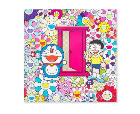 Takashi Murakami (Japanese 1962-), 'Anywhere Door (Dokodemo Door) In The Field Of Flowers', 2018, offset lithograph in colour