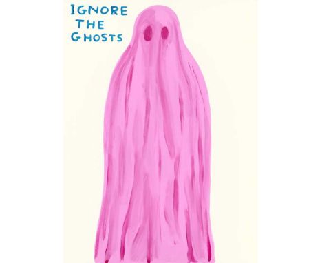David Shrigley (British 1968-), 'Ignore The Ghosts', 2022, screenprint in colours on 410gsm Somerset Tub Sized Paper, signed,