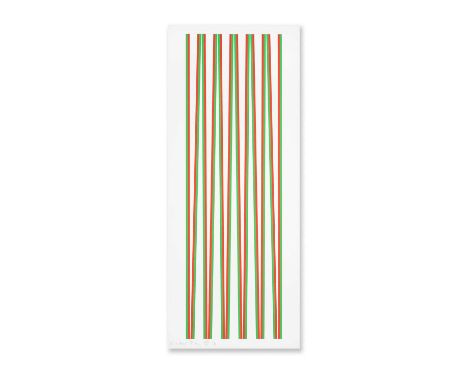 Bridget Riley (British 1931-), 'Untitled (Elongated Triangles 2)', 1971, lithograph in colours on wove paper, signed, dated, 
