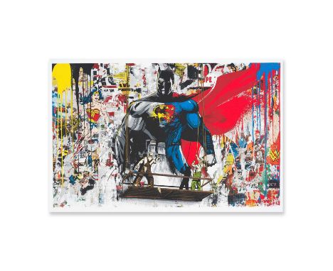 Mr Brainwash (French 1966-), 'Batman Vs Superman', 2016, screenprint in colours on archival paper, signed and numbered from a