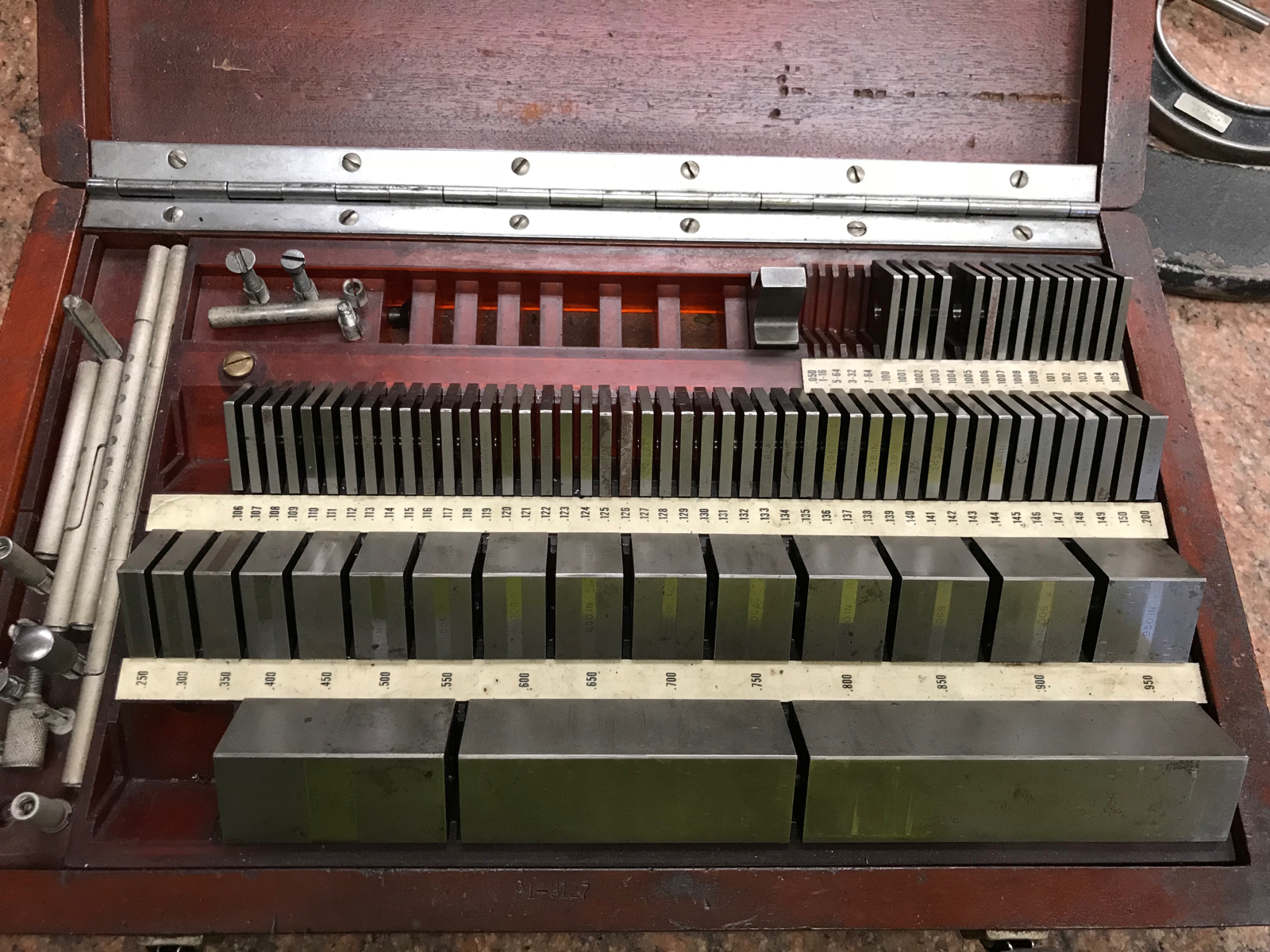 Hoke Precision Set no. 3127 Square Gage Block set