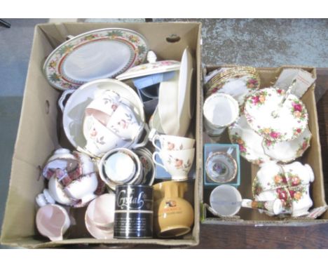 Royal Albert Old Country Roses part tea service with cake stand (14pcs), similar Prelude pattern tea service (21pcs), other d