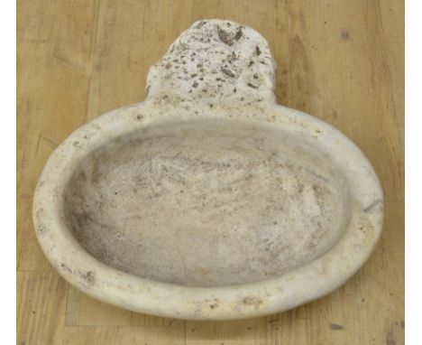 Ancient Romanesque marble water feature/drinking basin, W42.5xD44xH12.5cm (Victor Brox collection) 